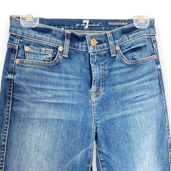 7 For All Mankind Roxanne Ankle Cropped Jean with Diagonal Hem Women’s - Size 25 - Picture 9 of 15